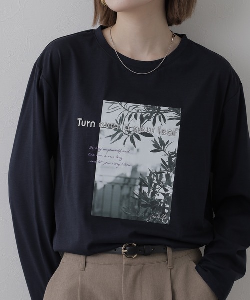 EGLANTINE(エグランティーヌ)の「EGLANTINE フォトプリント長袖カットソー(Tシャツ/カットソー・レディース・オフホワイト/モカ・38)」の20枚目の写真