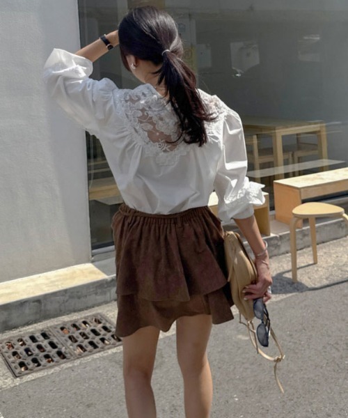 FAVORITO(ファヴォリート)の「レース切り替え長袖シャツ(シャツ/ブラウス・レディース・ホワイト/ブラック・F)」の17枚目の写真
