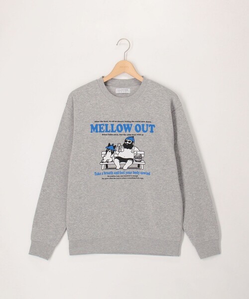 GLOSTER(グロスター)の「【MELLOW OUT】T/C裏起毛 クルーネックスウェット(スウェット・メンズ・グレー/オフホワイト・L/M)」の2枚目の写真