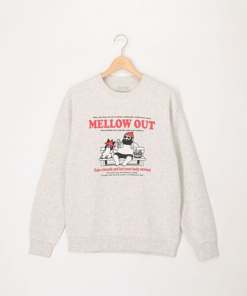 GLOSTER(グロスター)の「【MELLOW OUT】T/C裏起毛 クルーネックスウェット(スウェット・メンズ・グレー/オフホワイト・L/M)」の1枚目の写真