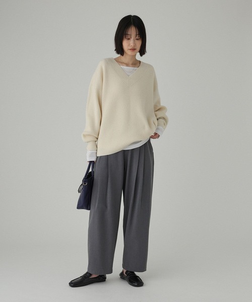 BABYLONE（バビロン）の「ツイル2WAYタックパンツ［手洗い可］（その他パンツ・レディース・ブラック/ライトベージュ/チャコール・36inch/38inch）」の8枚目の写真