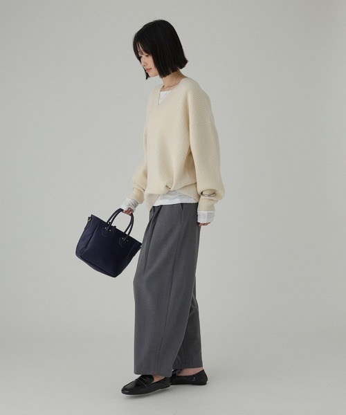 BABYLONE（バビロン）の「ツイル2WAYタックパンツ［手洗い可］（その他パンツ・レディース・ブラック/ライトベージュ/チャコール・36inch/38inch）」の11枚目の写真