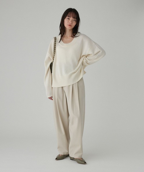 BABYLONE（バビロン）の「ツイル2WAYタックパンツ［手洗い可］（その他パンツ・レディース・ブラック/ライトベージュ/チャコール・36inch/38inch）」の15枚目の写真
