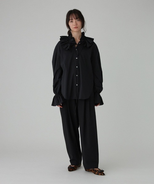 BABYLONE（バビロン）の「ツイル2WAYタックパンツ［手洗い可］（その他パンツ・レディース・ブラック/ライトベージュ/チャコール・36inch/38inch）」の21枚目の写真