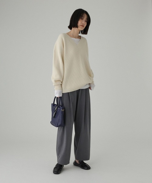 BABYLONE（バビロン）の「ツイル2WAYタックパンツ［手洗い可］（その他パンツ・レディース・ブラック/ライトベージュ/チャコール・36inch/38inch）」の9枚目の写真