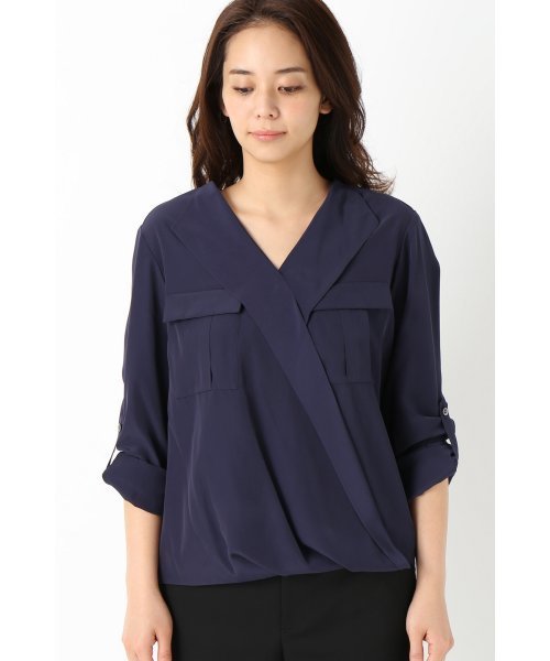 FIGARO Paris(フィガロパリ)の「カシュクール ミリタリーブラウス◆(シャツ/ブラウス・レディース・ネイビー/ホワイト/キャメル・36/38)」の7枚目の写真