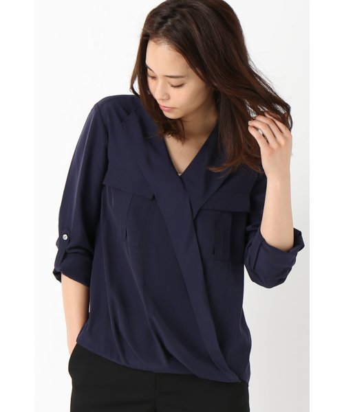 FIGARO Paris(フィガロパリ)の「カシュクール ミリタリーブラウス◆(シャツ/ブラウス・レディース・ネイビー/ホワイト/キャメル・36/38)」の15枚目の写真