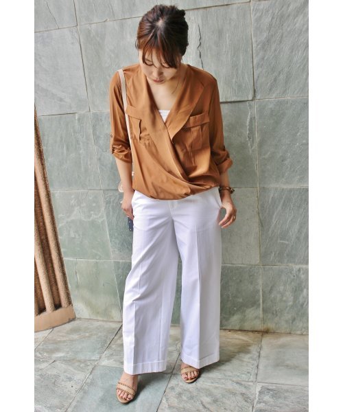 FIGARO Paris(フィガロパリ)の「カシュクール ミリタリーブラウス◆(シャツ/ブラウス・レディース・ネイビー/ホワイト/キャメル・36/38)」の9枚目の写真