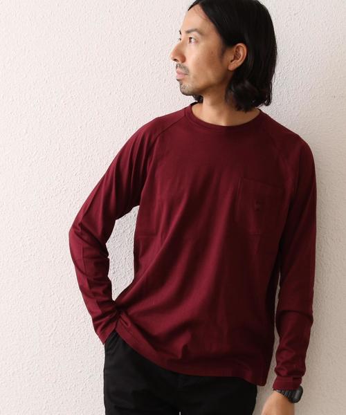 coen(コーエン)の「GIZAラグランロングスリーブカットソー(Tシャツ/カットソー・メンズ・ワインレッド/ダークグリーン/ネイビー/ホワイト・LARGE/X-LARGE/SMALL/MEDIUM)」の1枚目の写真