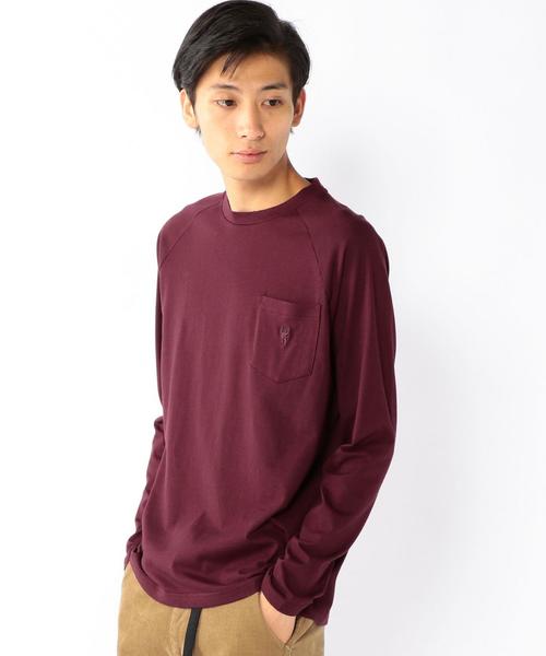 coen(コーエン)の「GIZAラグランロングスリーブカットソー(Tシャツ/カットソー・メンズ・ワインレッド/ダークグリーン/ネイビー/ホワイト・LARGE/X-LARGE/SMALL/MEDIUM)」の5枚目の写真