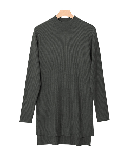 Pierrot（ピエロ）の「裾スリット入り ハイネック リブニット チュニック（ニット/セーター・レディース・ブラック×グレー/チャコール/ネイビー/ブルー系その他/グレー系その他/ブラウン系その他/グリーン/ブラック/ホワイト×グリーン/ブラック×ホワイト/ブラウン/グレー/オフホワイト・L/M）」の14枚目の写真