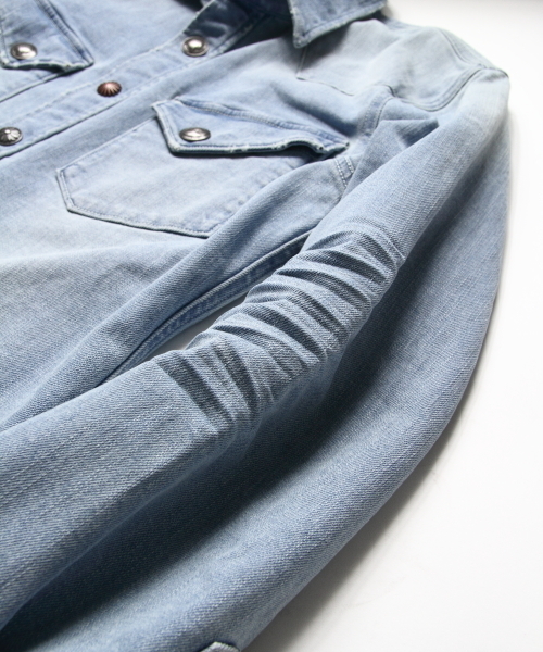JACKROSE（ジャックローズ）の「コンチョWRデニムシャツ（シャツ/ブラウス・メンズ・サックスブルー・M/L/XL）」の6枚目の写真