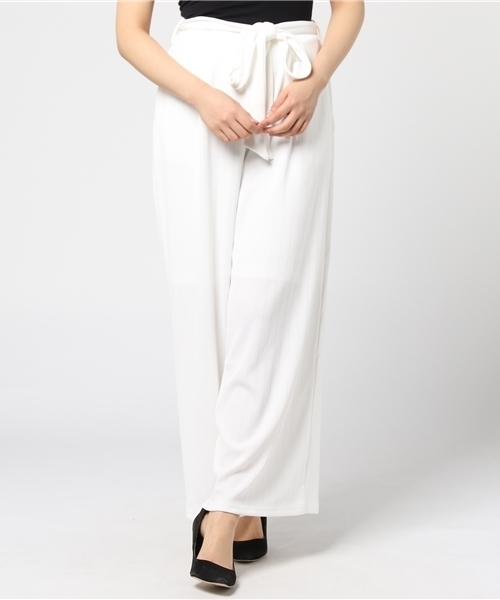 VENCEEXCHANGE（ヴァンスエクスチェンジ）の「ワイドリブニットソーベルト付きワイドパンツ（その他パンツ・レディース・ピンク/ブラック/オフホワイト/グレー・MEDIUM）」の13枚目の写真