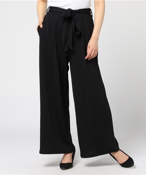 VENCEEXCHANGE（ヴァンスエクスチェンジ）の「ワイドリブニットソーベルト付きワイドパンツ（その他パンツ・レディース・ピンク/ブラック/オフホワイト/グレー・MEDIUM）」の3枚目の写真