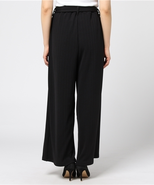 VENCEEXCHANGE（ヴァンスエクスチェンジ）の「ワイドリブニットソーベルト付きワイドパンツ（その他パンツ・レディース・ピンク/ブラック/オフホワイト/グレー・MEDIUM）」の7枚目の写真