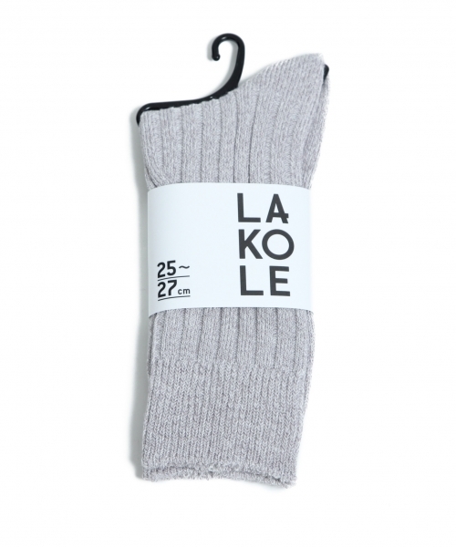 LAKOLE(ラコレ)の「【抗菌防臭】リブソックス / LAKOLE(ソックス/靴下・メンズ・ナチュラル/ブラック/ホワイト/グレー・M/L)」の1枚目の写真