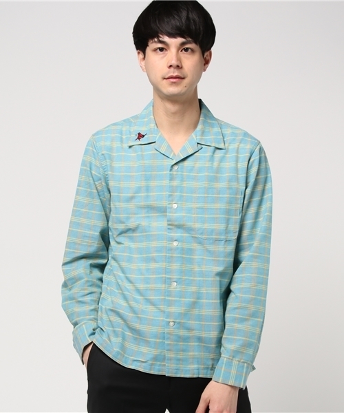 HYSTERIC GLAMOUR(ヒステリックグラマー)の「HARD HABIT刺繍 長袖オープンカラーSH(シャツ/ブラウス・メンズ・ブルー系その他/ピンク系その他/ブラック系その他・MEDIUM/LARGE/SMALL)」の7枚目の写真