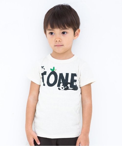 BREEZE(ブリーズ)の「2TONEパンダTシャツ(Tシャツ/カットソー・キッズ・グレー/ブラック/キナリ・100/120/140/80/90/95/130/110)」の2枚目の写真