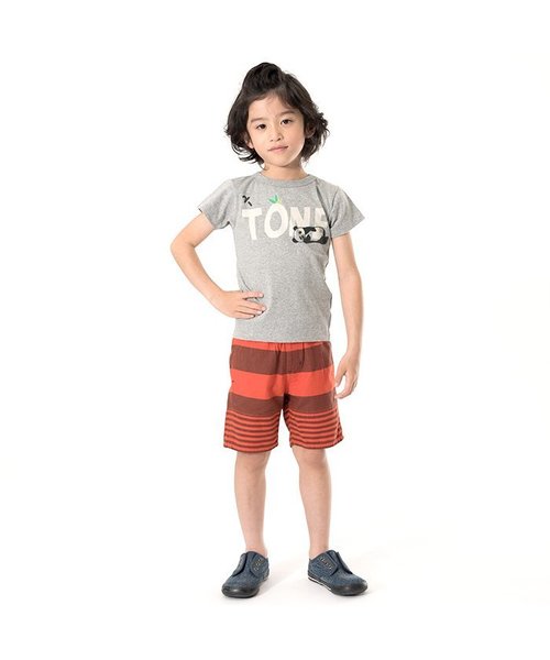 BREEZE(ブリーズ)の「2TONEパンダTシャツ(Tシャツ/カットソー・キッズ・グレー/ブラック/キナリ・100/120/140/80/90/95/130/110)」の4枚目の写真