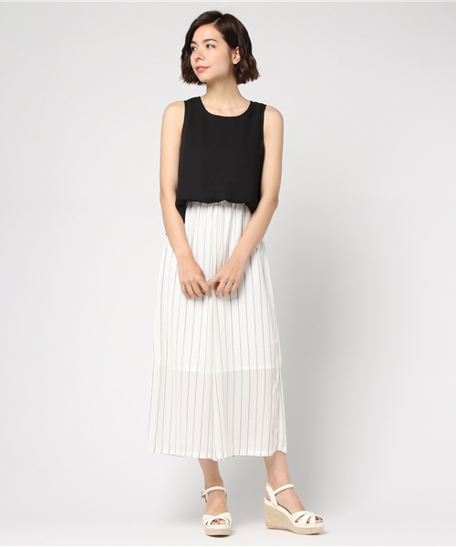 GeeRA（ジーラ）の「セットアップ風オールインワン（つなぎ/オールインワン・レディース・ブラック系その他/ピンクベージュ/ブラック×ホワイト/ホワイト・SMALL/MEDIUM/X-LARGE/LARGE）」の3枚目の写真