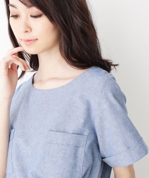 grove(グローブ)の「◆サッシュベルト付きポケットワンピース(ワンピース・レディース・ベージュ/ブルー/グリーン・03/02)」の7枚目の写真