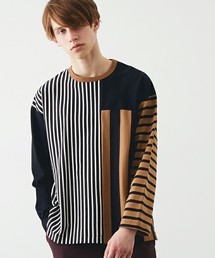 STUDIOUS | 【STUDIOUS】マルチストライプクルーネックロンT(Tシャツ/カットソー)