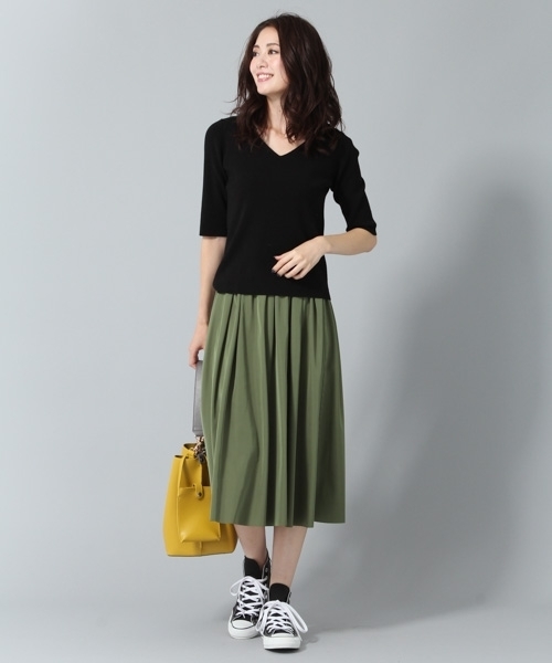 Andemiu（アンデミュウ）の「アクセツキソウバリ５Sプルオーバー768011（ニット/セーター・レディース・グレー/オフホワイト/ブラック・FREE）」の10枚目の写真