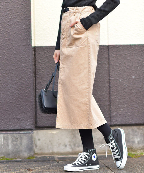 rps(アールピーエス)の「ベイカーロングタイトスカート(スカート・レディース・ブラック/ベージュ/カーキ/ライトベージュ/カーキブラウン/キャメル・M)」の4枚目の写真