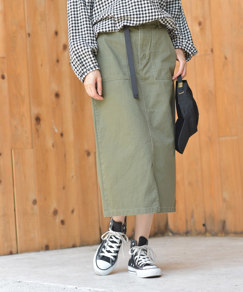 rps(アールピーエス)の「ベイカーロングタイトスカート(スカート・レディース・ブラック/ベージュ/カーキ/ライトベージュ/カーキブラウン/キャメル・M)」の3枚目の写真