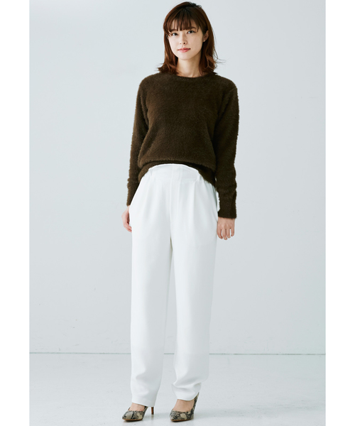 IEDIT(イディット)の「IEDIT シックカラーの洗練フェザーヤーンニットプルオーバー(ニット/セーター・レディース・ブラウン/グリーン/キャメル・SMALL/MEDIUM/LARGE/X-LARGE/XX-LARGE)」の4枚目の写真