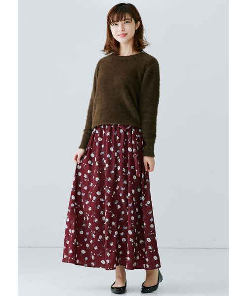 IEDIT(イディット)の「IEDIT シックカラーの洗練フェザーヤーンニットプルオーバー(ニット/セーター・レディース・ブラウン/グリーン/キャメル・SMALL/MEDIUM/LARGE/X-LARGE/XX-LARGE)」の13枚目の写真