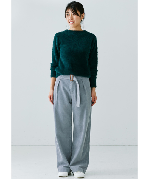 IEDIT(イディット)の「IEDIT シックカラーの洗練フェザーヤーンニットプルオーバー(ニット/セーター・レディース・ブラウン/グリーン/キャメル・SMALL/MEDIUM/LARGE/X-LARGE/XX-LARGE)」の6枚目の写真