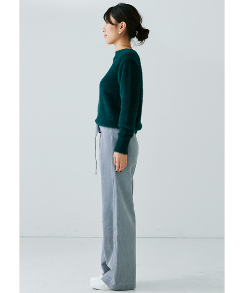 IEDIT(イディット)の「IEDIT シックカラーの洗練フェザーヤーンニットプルオーバー(ニット/セーター・レディース・ブラウン/グリーン/キャメル・SMALL/MEDIUM/LARGE/X-LARGE/XX-LARGE)」の8枚目の写真