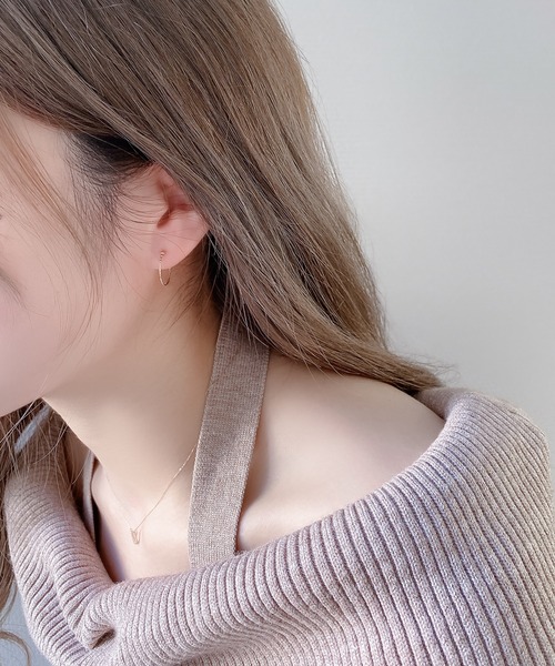 BLOOM ブルーム K10ピアス/ガーネット  総重量0.2ｇ    ゴールドカラー レディース / 240001143520 BLOOM（ブルーム） ピアス 7月誕生花 K10 ピンクゴールド ユリ ピアス