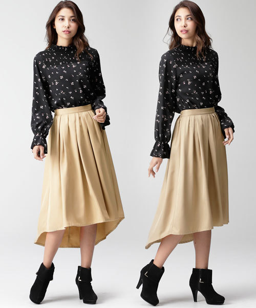 フィッシュテールスカート★ひざ丈★レディース　ふわふわ　ふんわり　ヒラヒラ フィッシュテールスカート☆ひざ丈☆レディース ふわふわ