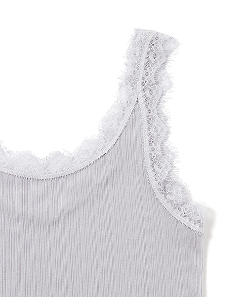 laboratory work（ラボラトリーワーク）の「ヒゲレース２wayキャミソール（キャミソール・レディース・オフホワイト/ブラック/グレー・MEDIUM）」の9枚目の写真