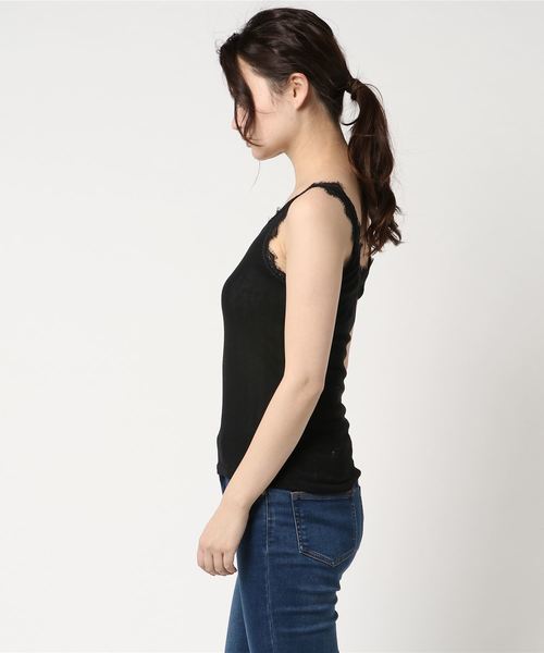 laboratory work（ラボラトリーワーク）の「ヒゲレース２wayキャミソール（キャミソール・レディース・オフホワイト/ブラック/グレー・MEDIUM）」の4枚目の写真