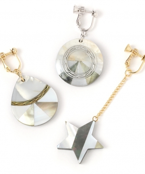 GLOBAL WORK（グローバルワーク）の「モチーフシェルイヤリング/789035（イヤリング・レディース・ホワイト/ライトグレー/イエロー・FREE）」の5枚目の写真