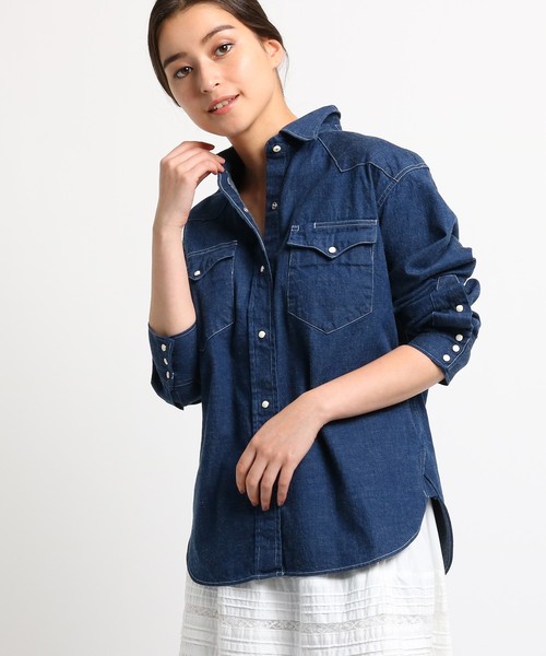 Dressterior ドレステリア の 洗える 7 5oz ワークデニムシャツ シャツ ブラウス Wear