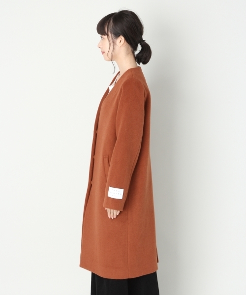 LOWRYS FARM（ローリーズファーム）の「メリノウールノーカラーコート　794329（その他アウター・レディース・ライトグレー/ブラック/グレー/ブラウン/グリーン・MEDIUM/LARGE）」の7枚目の写真