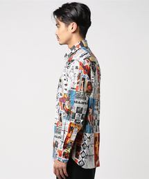 ヒステリックグラマー 総柄ブラウス 開襟シャツ ポリシャツ 男女兼用 サイズM FEELING HYSTERIC柄 シャツ|HYSTERIC GLAMOUR WOMEN | HYSTERIC