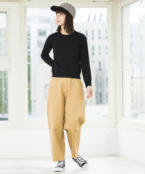 WEGO(ウィゴー)の「WEGO/ワイドリブUネックニット(ニット/セーター・レディース・ブラック/オフホワイト/ブラウン/パープル・FREE)」の22枚目の写真