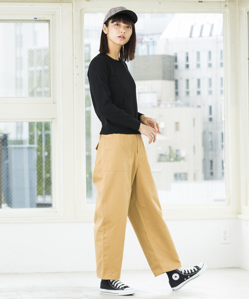 WEGO(ウィゴー)の「WEGO/ワイドリブUネックニット(ニット/セーター・レディース・ブラック/オフホワイト/ブラウン/パープル・FREE)」の21枚目の写真