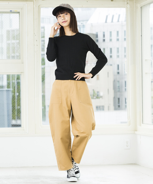 WEGO(ウィゴー)の「WEGO/ワイドリブUネックニット(ニット/セーター・レディース・ブラック/オフホワイト/ブラウン/パープル・FREE)」の19枚目の写真