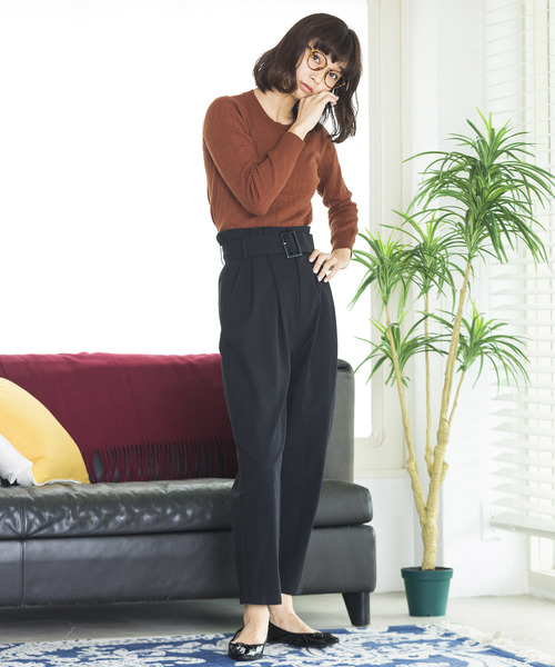 WEGO(ウィゴー)の「WEGO/ワイドリブUネックニット(ニット/セーター・レディース・ブラック/オフホワイト/ブラウン/パープル・FREE)」の16枚目の写真