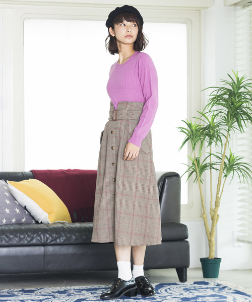 WEGO(ウィゴー)の「WEGO/ワイドリブUネックニット(ニット/セーター・レディース・ブラック/オフホワイト/ブラウン/パープル・FREE)」の14枚目の写真