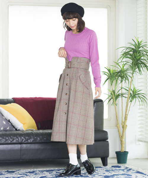 WEGO(ウィゴー)の「WEGO/ワイドリブUネックニット(ニット/セーター・レディース・ブラック/オフホワイト/ブラウン/パープル・FREE)」の13枚目の写真