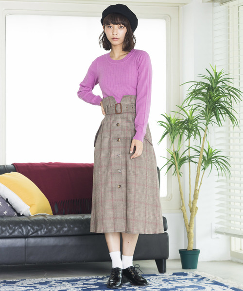 WEGO(ウィゴー)の「WEGO/ワイドリブUネックニット(ニット/セーター・レディース・ブラック/オフホワイト/ブラウン/パープル・FREE)」の11枚目の写真