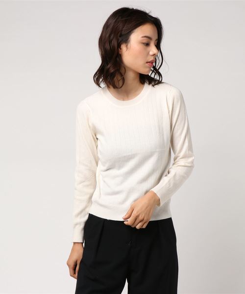 WEGO(ウィゴー)の「WEGO/ワイドリブUネックニット(ニット/セーター・レディース・ブラック/オフホワイト/ブラウン/パープル・FREE)」の10枚目の写真