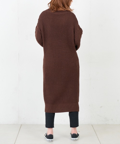 セール】ワッフル編み袖ケーブルニットワンピース（ワンピース